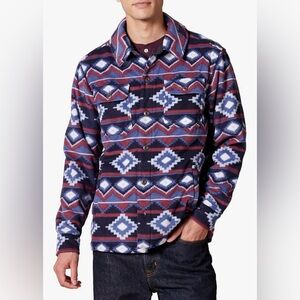 Amazon Essentials Men's Large Aztec Long-Sleeve Fleece Button Up Collared Jacket